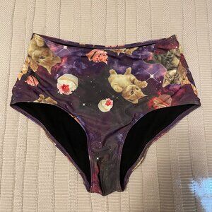 ModCloth High Waisted Kitten Bikini Bottoms, M